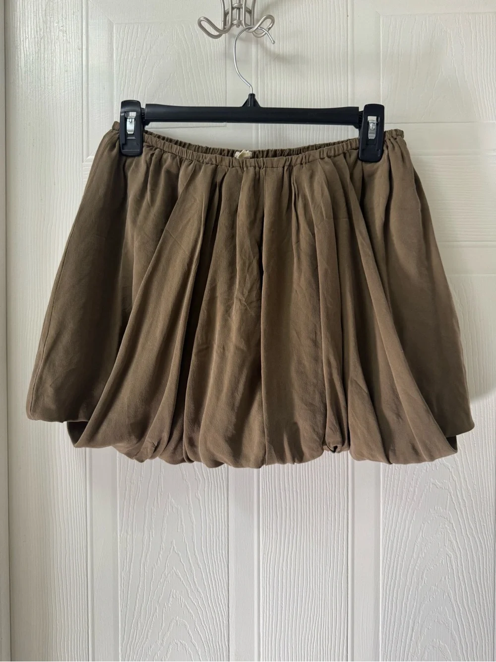 J. Crew Olive Bubble Hem Skater Skirt
